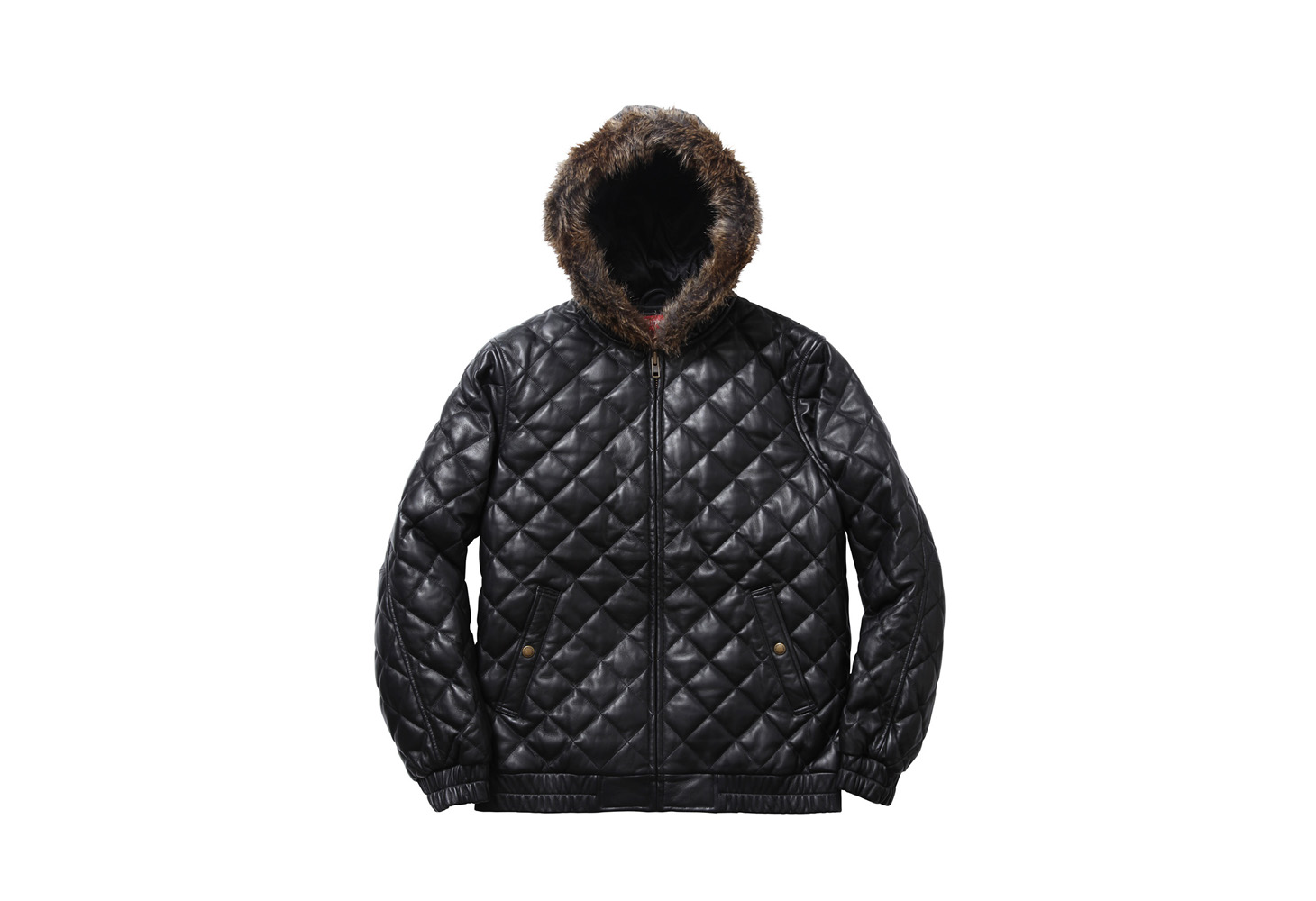 2013FWSupreme Quilted Leather Hooded Jaket